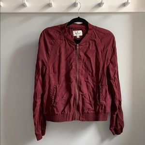 American Eagle Burgundy Light Bomber Jacket